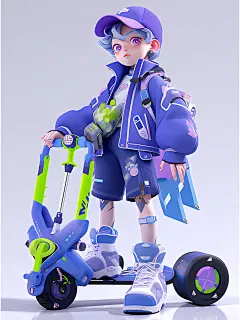 AIGC | Mjdjourney -骑滑板的boy（14）