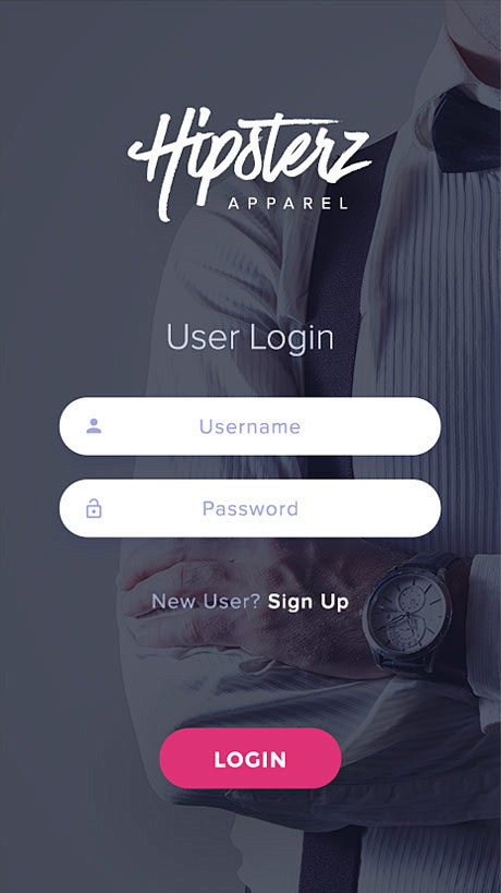 服饰应用登录界面设计，来源自黄蜂网htt...