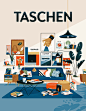Taschen Summer Sale by Cruschiform : Illustration for the promotion of Taschen's annual sale.