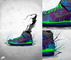 20个耐克鞋子的精美插画欣赏 #采集大赛#
