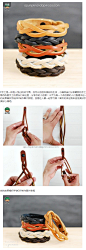 简洁时尚的皮革编织手链DIY制作图片教程╭★肉丁网