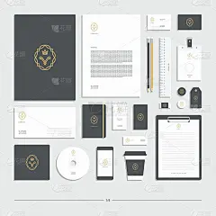 抽象的几何公司标识。文具。创意设计。