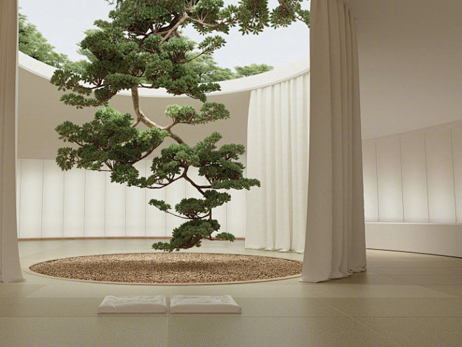 日本建筑的古典元素与风格化的植物相结合，...