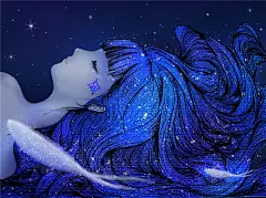 梦见-小-浣_原创,情绪,日志,手绘,晚安,鱼,星空,dream_涂鸦王国插画