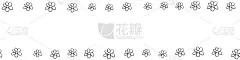 矢量手绘边界，框架小轮廓黑花洋甘菊在涂鸦风格。水平上下边缘，装饰为生日，贺卡，儿童主题