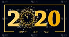 幸福,新年卡,华丽的,传统,新年前夕,壁纸,传统节日,现代,钟,问候