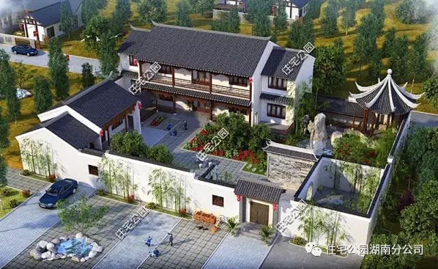 10套中式别墅合集，三合院四合院现代中式都在这里了！