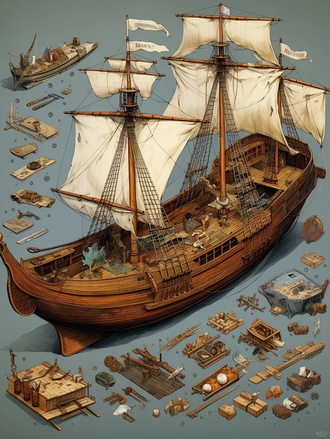 中世纪商队和冒险者的船里有什么？