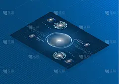 矢量名片模板，具有技术背景的传单，用于商业技术演示。创意企业形象布局与效果。——矢量图形