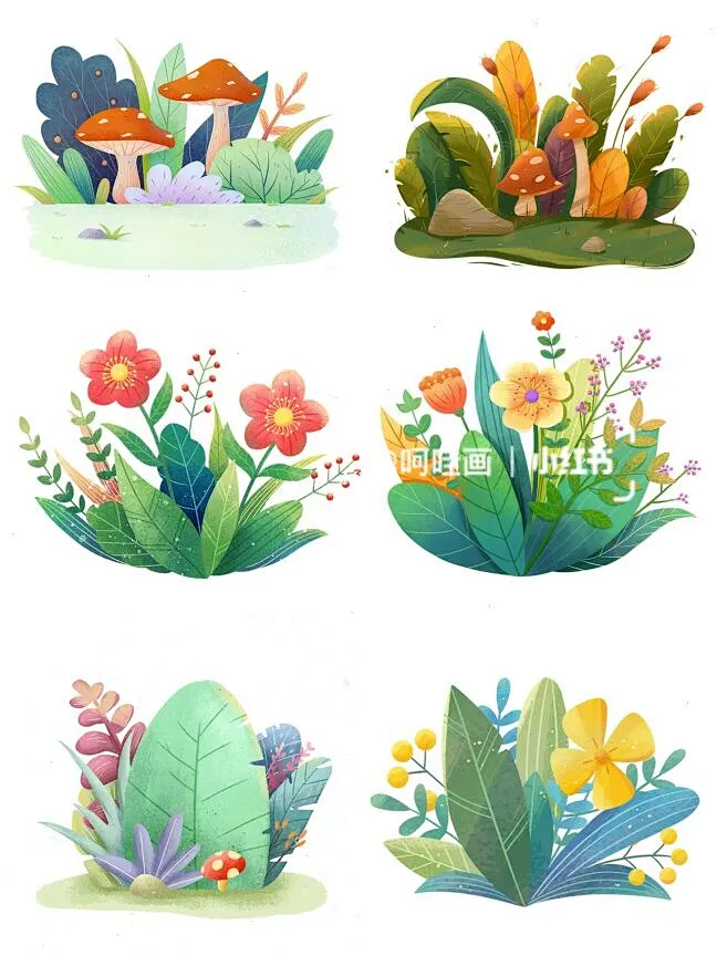 扁平风植物插画合集来啦！你画了几个？-花瓣网