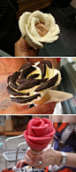 [【创意生活】玫瑰形状的冰淇淋] 好美。亲舍得吃吗？