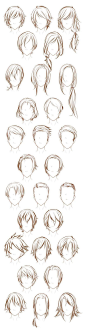 Different types of hairstyles for both men and women. -- Drawing tools, inspiration, creativity, reference sheet, guide, hair, character design Books - English - books for women - http://amzn.to/2luWfCU