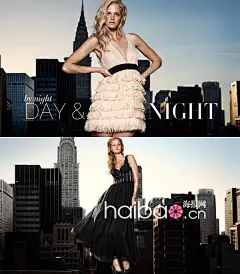 【图】H&amp;M 2011秋冬“By Night”主题广告大片曝光，性感名模艾琳·希瑟顿 (Erin Heatherton) 演绎H&amp;M 2011秋冬礼服系列_H&amp;M_海报时尚网