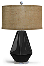 Royal Table Lamp in Black With Burlap Shade - contemporary - Table Lamps - 214 Lighting