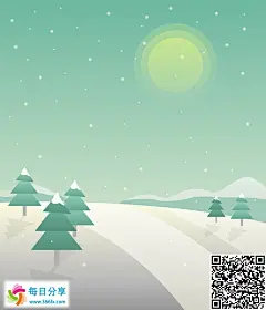 冬季雪景山丘湖泊树林夜晚月亮落日晚霞插画AI矢量素材_风景插画_每日分享网 设计素材下载 平面素材下载 广告素材下载 ,原创素材,图片下载,摄影作品,设计素材,ppt模板,PSD源文件,矢量图,AI,CDR,EPS