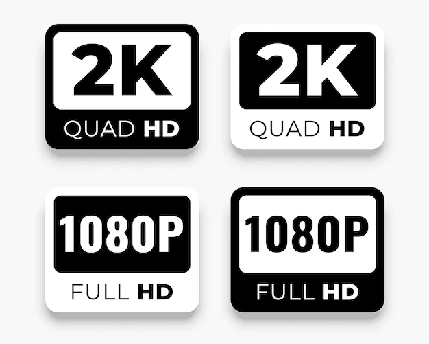 (源站可下源文件)2k 四核和 1080 全高清屏幕分辨率像素标签图标/2k quad and 1080 full hd screen ...