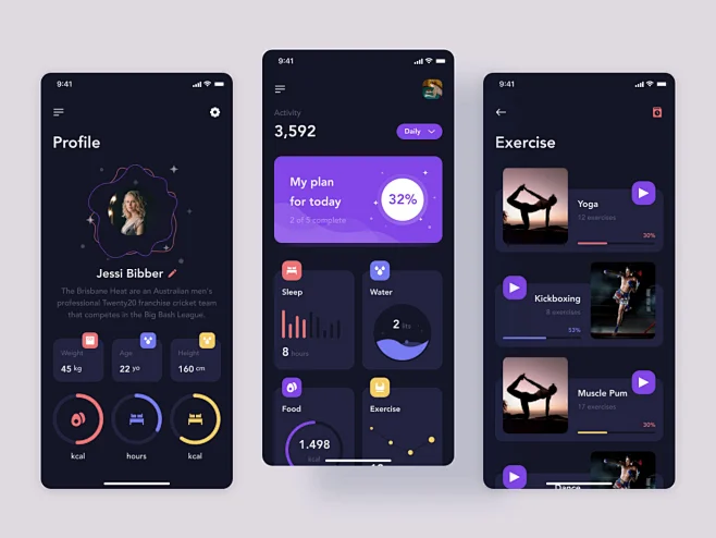 UI设计app ui界面设计健身瑜伽图片_App UI设计图片素材-花瓣网