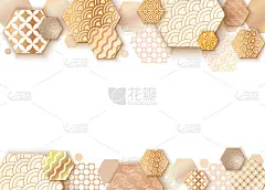 纸质艺术画框，日本波浪图案，宣传册，名片模板或背景时尚东方几何风格，中国东方装饰，时尚矢量时尚请柬，