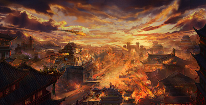 古城战场 已商用-素风艺术教育_场景原画,CG插画,游戏原画_涂鸦王国插画