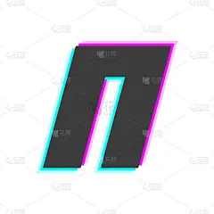 N字母向量故障，流行的颜色字体。为美孚的应用程序标志，创意海报，设计元素和更多