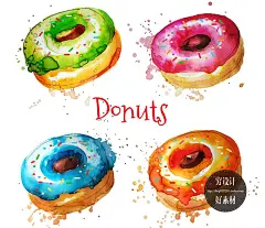 唯美矢量手绘水彩食品水果小吃甜点水粉EPS设计素材 G42-淘宝网