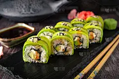 奶酪,酱汁,菜单,鳄梨,寿司,米色,素食,芝麻,费城,卷起