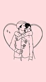 Simple Line Drawing Couple Hug Dates Moment Instagram Highlight