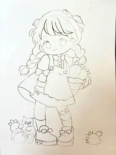 马克笔动漫：草莓女孩 - 小红书