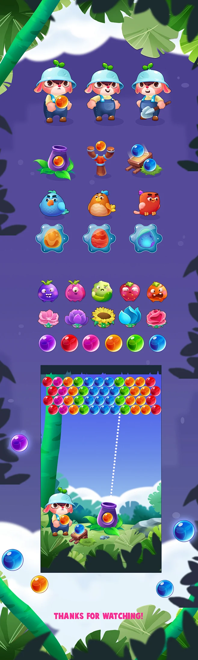 bubble shooter game design rabit-花瓣网