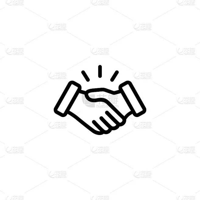 Hand shake icon, agreement symbol vector素材-花瓣网