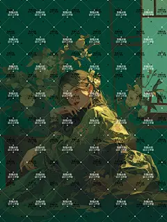 AI版权图古风女1992