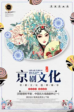 中国国粹京剧文化宣传海报