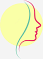 女性柔美线条png免抠素材_新图网 https://ixintu.com 女性侧脸 美容美妆 化妆 黄色图标 logo设计 女性柔美线条 美容logo设计 pclogo