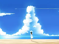 蓝色的世界 唯美动漫男孩女孩壁纸图片_动漫壁纸 - 55壁纸大全