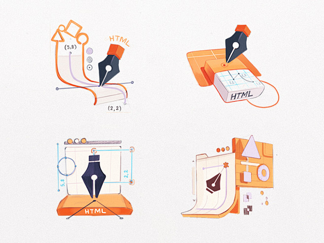 HTML Graphics Sketches : Couple of colour sketches while throwing ...