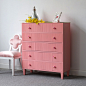 美式田园粉红色5斗柜女儿房儿童家具设计师卧室家具简约现代整装-淘宝网