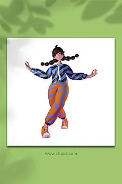 3D舞蹈人物立体C4D模型PNG免抠元素