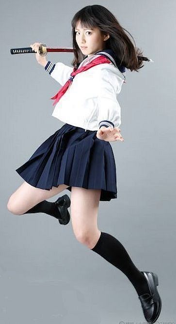 人体动态/照片参考/真人照片 制服少女动...