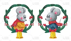 框子里有老鼠。插图