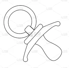 安抚奶嘴,婴儿,铅笔画,分离着色,轮廓,白色,图像,艺术,无人,艺术品