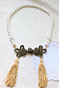 Black and Golden Chinese Knot Golden Tassel ... by CungYung, $42.00: 