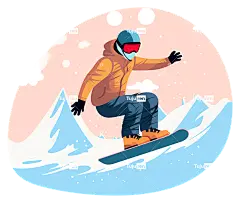 单板滑雪自由式单板滑雪冬季运动极限运动山地景观-滑雪板跳下山地景观的坡道
