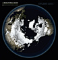 #地球的呼吸#NASA从北极拍摄了一整年内地球的画面，每个月拍摄1张，然后连成GIF，就像地球在呼吸一样！