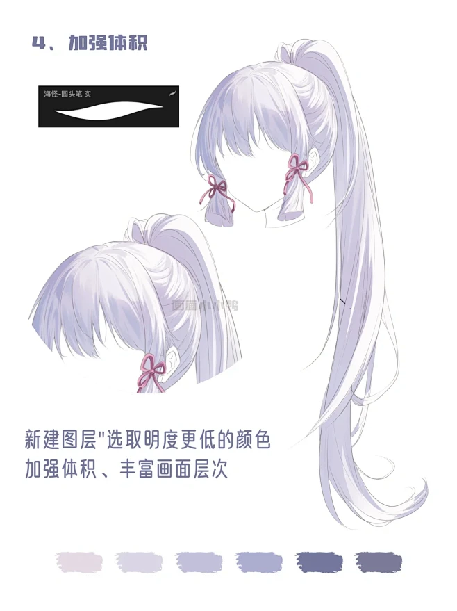 六步学原神凌华头发画法丨ps procr...