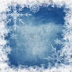 蓝色的冬季背景，为你自己的创作配上雪花