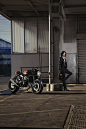 cafe racer motorcycle Street profoto Photography  Automotive Photograp