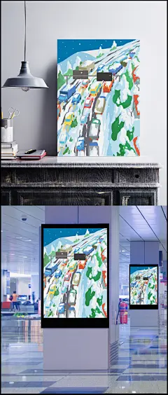 交通漫画春运交通安全宣传海报背景素材