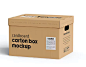 Cardboard Carton Moving Box Mockup