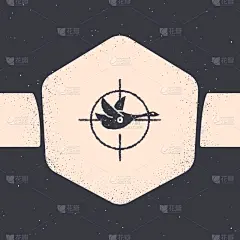 分离着色,准星,鸭子,捕猎行为,图标,可爱的,运动,野生动物,复古