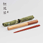 新款出口原单日式餐具便携式实木筷子筷桶收纳袋套装出差旅行筷子